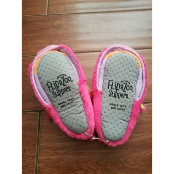 New Girls' Flipazoo Pink Dragon Unicorn Slippers sz 10/11 - Picture 3 of 3